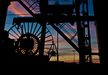 trade Port  at sunset