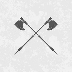 Icon of crossed axes vector illustration