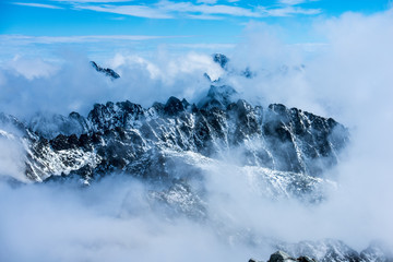 mountain peak view from Krivan in slovakia