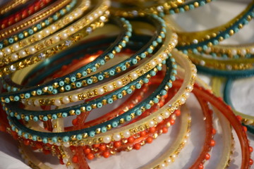 Colorful traditional Indian bangles 