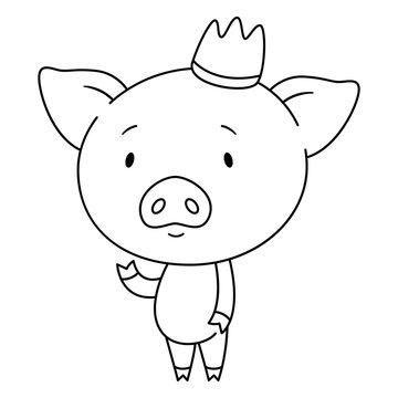 Cute piggy in crown.