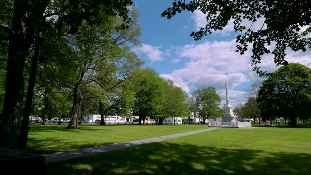 City park in classic New England small town