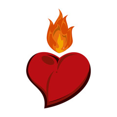 Heart with flamme tattoo