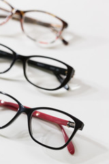 Glasses,  white table