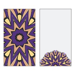 Set of two Yoga card, flyer, poster. Template with mandala for spiritual retreat or yoga studio. Business cards, oriental pattern. Vector illustration. Islam, arabic, indian, ottoman motifs