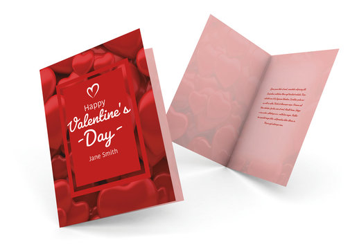 Valentine's Day Card Layout with Heart Pattern
