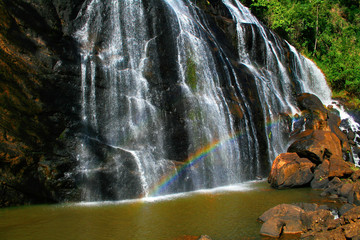 Fototapeta na wymiar Brazilian waterfalls in Minas Gerais. The largest fresh water reserve on the planet