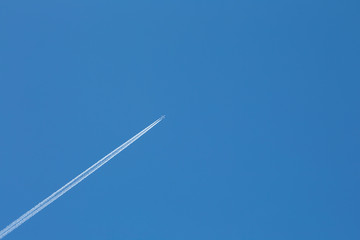 Aircraft trail in the sky