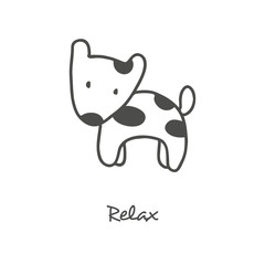 Handdrawn dog puppy illustration on white background