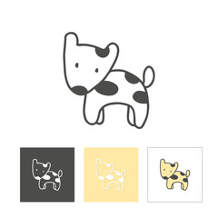 Handdrawn dog puppy illustration on white background