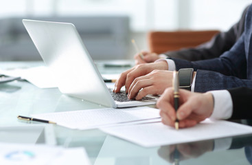 business team prepares the budget of the new project