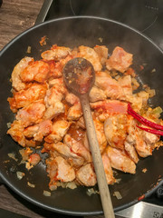 fried chicken in a pan