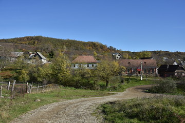 country road in Slatinita,Bistrita,Romania,2017