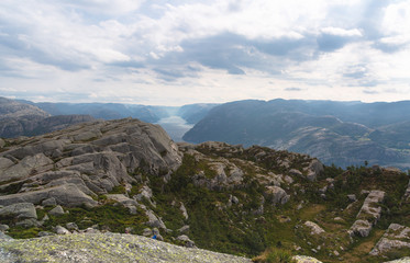 Panorama over fjord