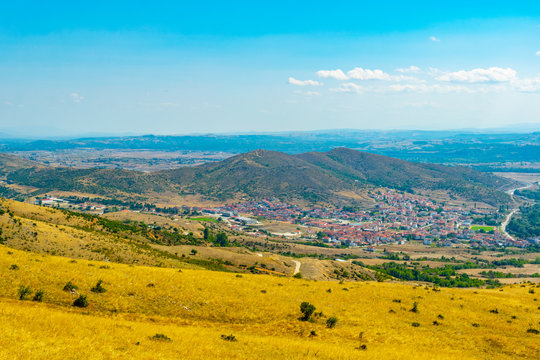 Aerial view of Argos Orestiko town in Greece