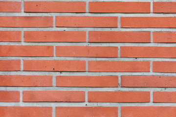 Old red brick wall background texture close up. bricked wall textured pattern for continuous replicate.
