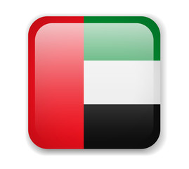 United Arab Emirates flag. Bright square Icon on a white background