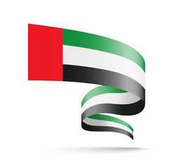 United Arab Emirates flag in the form of wave ribbon.