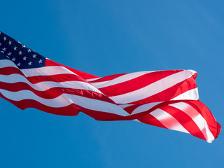 American Flag on Windy Day