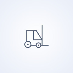 Forklift, loader, vector best gray line icon