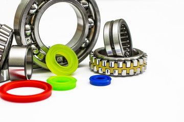 Polyurethane seals and reinforced cuffs with bearings