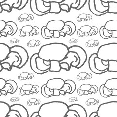 mushrooms vector seamless pattern isolated on white background