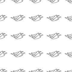 pepper vector seamless pattern isolated on white background