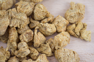 Cubes of soy meat