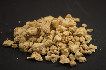 Cubes of soy meat