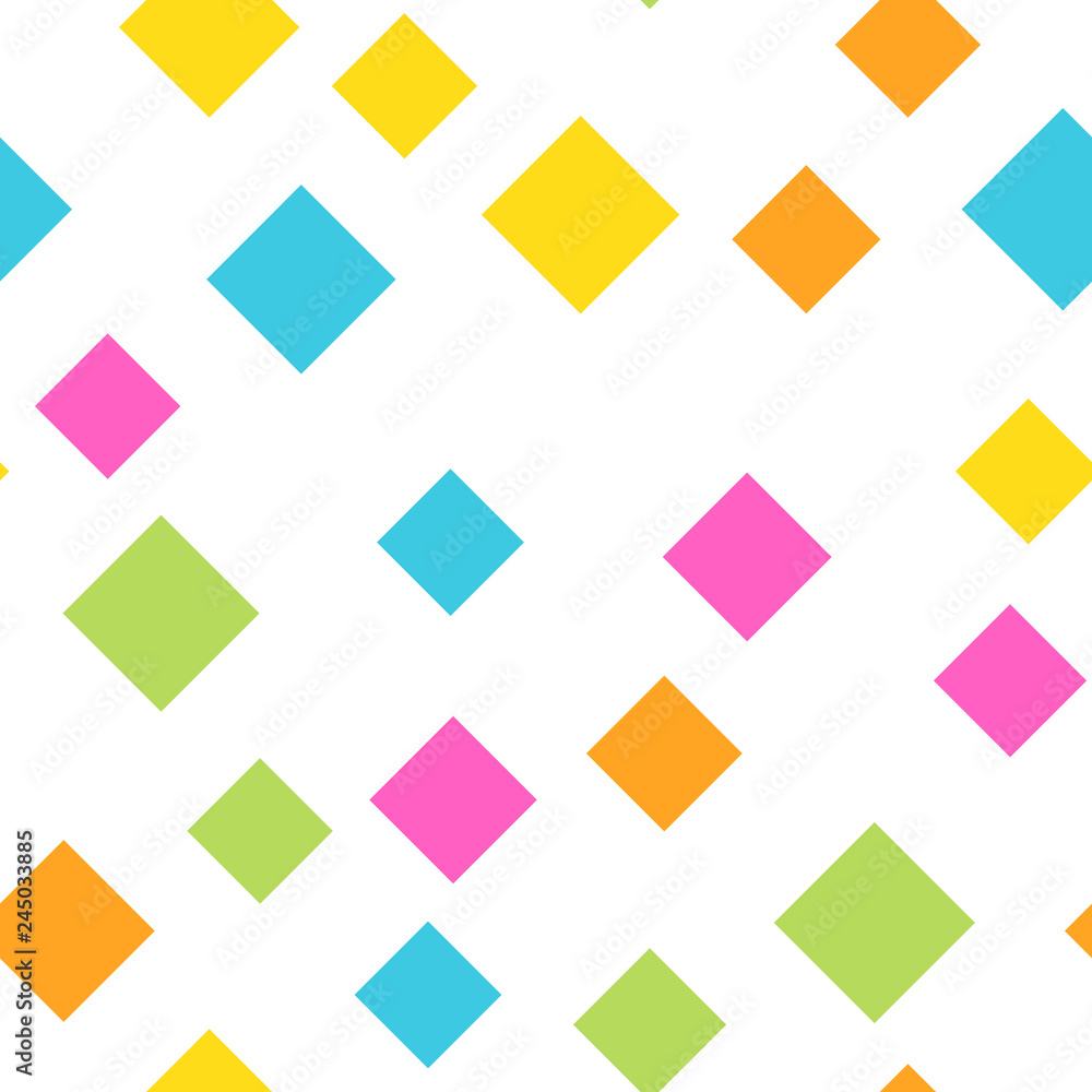 Poster seamless abstract geometric pattern of squares in random order. funny, happy and children theme. sim
