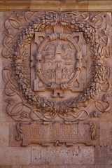 Medieval architecture. facade of the Cathedral is decorated with stone carvings and sculptures.