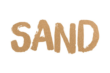 Textured Sand Word Concept on White Background