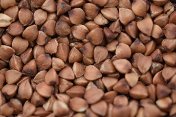 Buckwheat ingredient  detail , macro