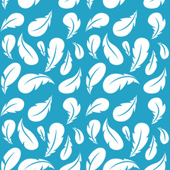 Fototapeta premium Flying feathers seamless pattern. Vector design template