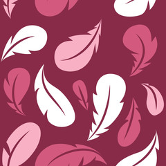 Flying feathers seamless pattern. Vector design template