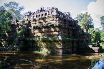 Fototapeta na wymiar Angkor wat temple ancient stones ruins