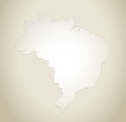 Brazil map old paper background vector