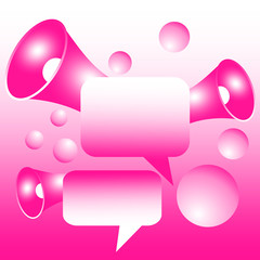 Blank communication bubbles and megaphones. Template suitable for online advertising or marketing. Vector graphic illustration.