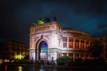 Fototapeta premium Politeama of Palermo on Sicily, Italy