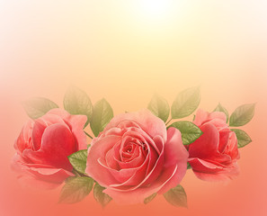 Roses Art Design .Valentine's background with roses. Valentines day card concept.