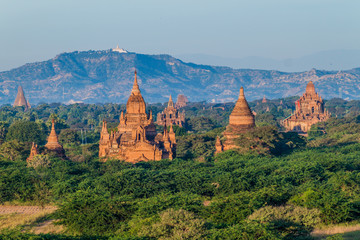 Skyline of temples in Bagan, Myanmar