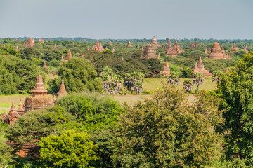 Fototapeta na wymiar Skyline of Bagan temples, Myanmar