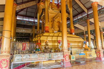 BAGO, MYANMAR - DECEMBER 10, 2016: Inteior of  Shwemawdaw Pagoda in Bago.