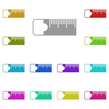 The sewing tape measure icon in multi color. Simple glyph, flat vector of gym, sport icons for UI and UX, website or mobile application