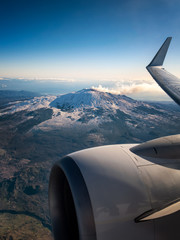 Volcano Mount Etna viewed from the airplane