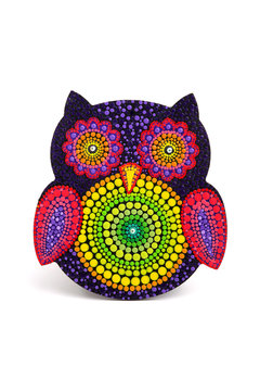 Colorful mandala owl
