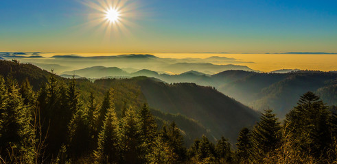 wunderschöne Aussicht auf Schwarzwald Schwarzwaldhochstraße Panorama - obrazy, fototapety, plakaty