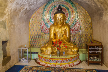 Buddha statue in Myet Taw Pyay temple in Bagan, Myanmar