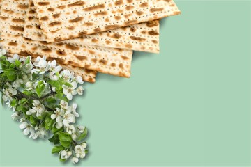 Matzahs. Jewish passover matzah isolated on background
