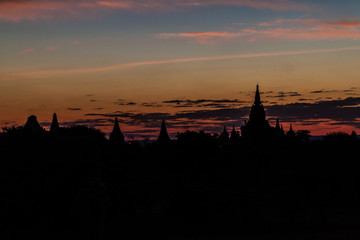 Early morning light skyline of Bagan, Myanmar